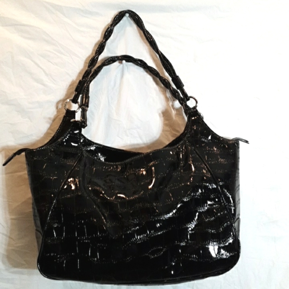 Sag Harbor Black Patent Leather Large Hobo